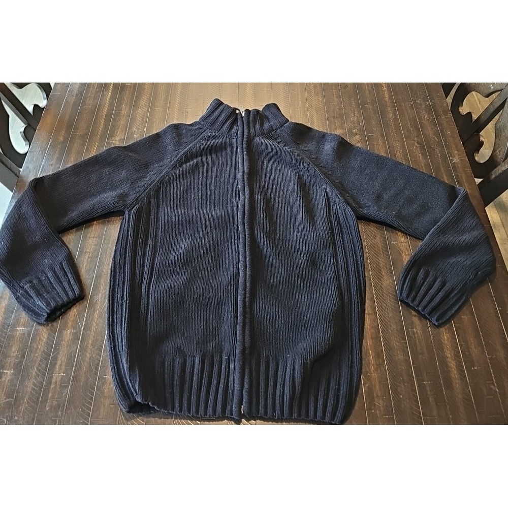 Kensington Eastside Men's Black Jumper Full Zip Mock Neck Sweater Size Regular M